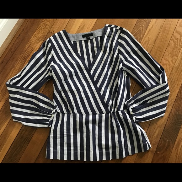 JCrew Wrap top blouse stripe Madewell Alexa chung - Picture 3 of 8